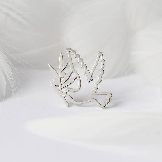  和平鸽 / 925银胸针【定制：7-15天】 ○ 箭儒工房 商品图0