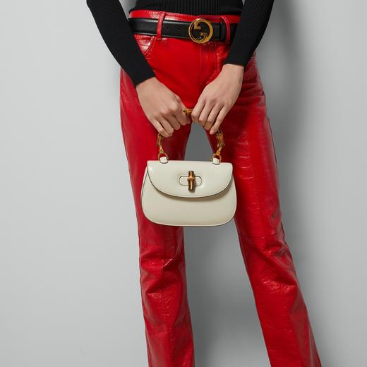 【预定款】Gucci Bamboo 1947系列竹节小号 21x15x7cm 手提包 67579710ODT 商品图9