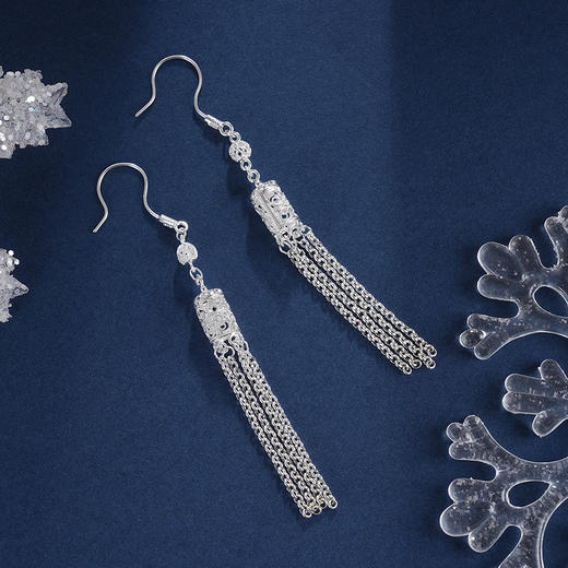 子佩集S990银【慕寒风行】耳环【QFES032】2312 商品图2