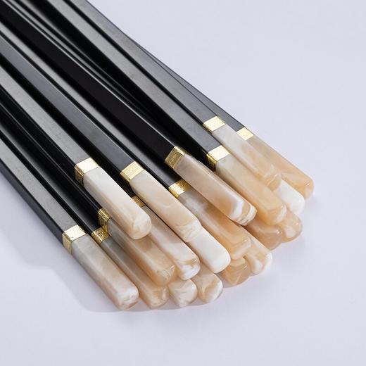 LX10-K32061J客满多汉白玉合金筷10双装（黑色） 商品图3