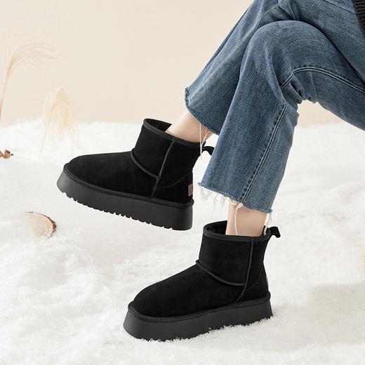 ZHR厚底雪地靴女2023冬季新款加厚加绒防滑休闲短靴户外保暖棉鞋 商品图5