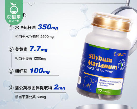 【叼健康】【快递发货】美国GNITE晚安水飞蓟籽油护肝胶囊/1份（90粒*2瓶）生产日期：24年12月 商品图1