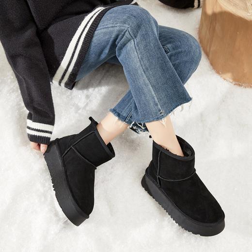 ZHR厚底雪地靴女2023冬季新款加厚加绒防滑休闲短靴户外保暖棉鞋 商品图7