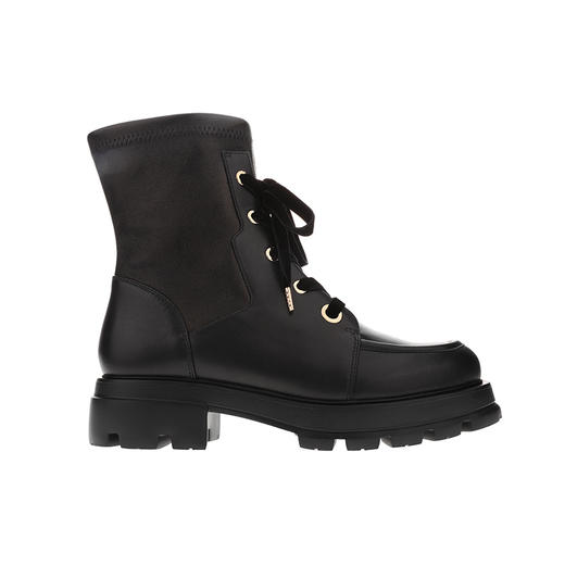 sheme进口弹力羊皮面料拼接漆皮修饰腿型女士弹力短靴可定制 商品图10