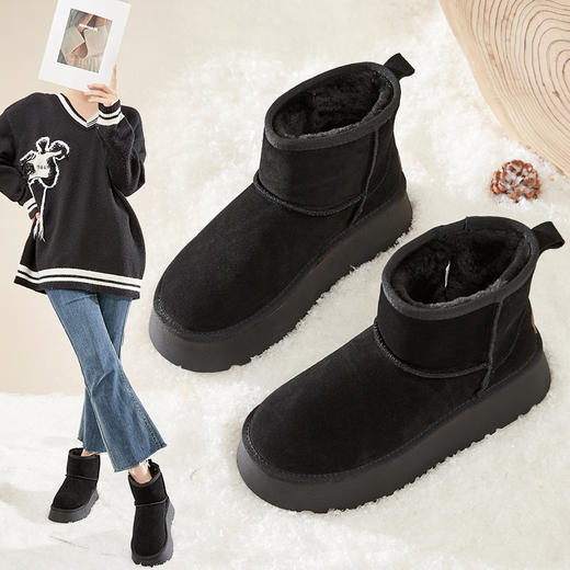 ZHR厚底雪地靴女2023冬季新款加厚加绒防滑休闲短靴户外保暖棉鞋 商品图4