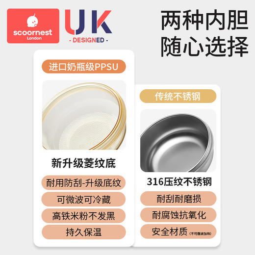 科巢PPSU宝宝注水保温碗辅食婴幼儿专用米粉吃饭恒温吸盘儿童餐具 商品图1