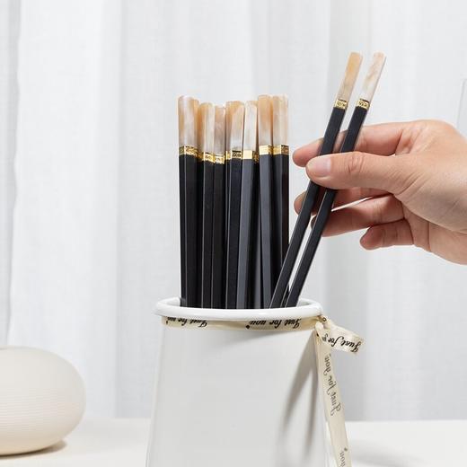 LX10-K32061J客满多汉白玉合金筷10双装（黑色） 商品图2