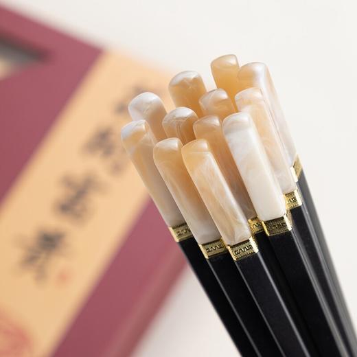 LX10-K32061J客满多汉白玉合金筷10双装（黑色） 商品图1