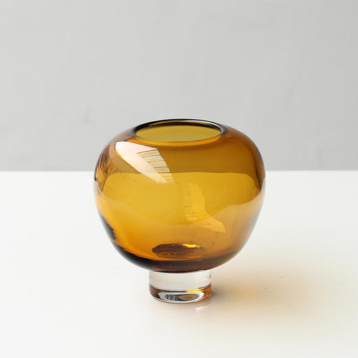 简约轻奢厚底圆形小口琉璃花瓶茶色花瓶高端设计师客餐厅桌面花器 商品图9