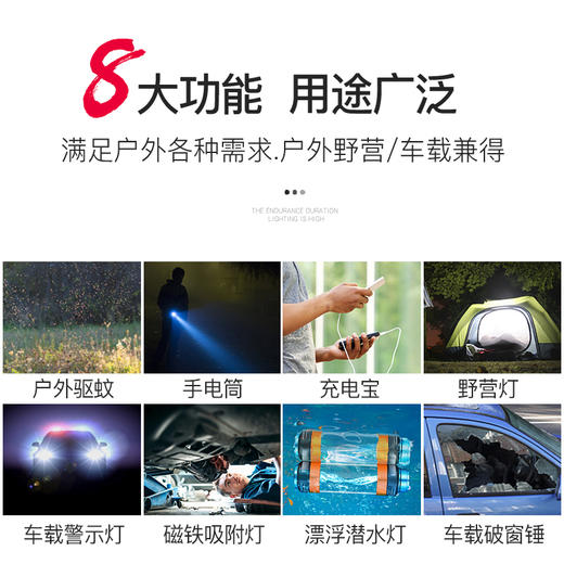 微笑鲨 露营灯手电筒LED帐篷灯停电应急可充电宝超亮驱蚊野营多功能 商品图1