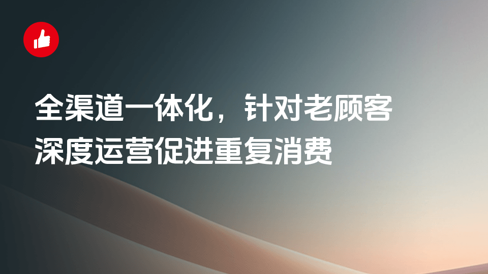 全渠道一体化，针对老顾客深度运营促进重复消费