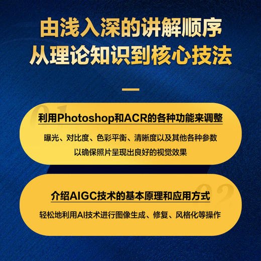 摄影后期核心技法 Photoshop+ACR+AIGC 摄影书籍摄影后期ps教程书AI修图照片调色影调曝光 商品图2