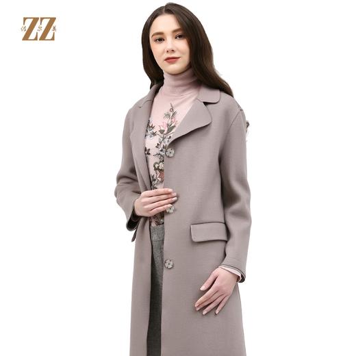佐尔美冬季新品中长款针织山羊绒羊毛双面呢女士大衣E74SM29 商品图0