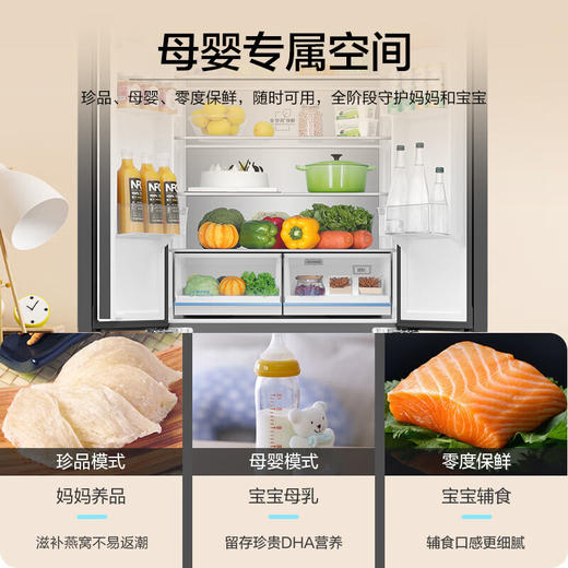 【星珀系列】海尔冰箱506升零距离嵌入全空间保鲜 风冷无霜一级能效双循环除菌净味十字对开门四门家用星珀系列冰箱 506L星韵银+全空间保鲜+零距离嵌入+EPP超净 商品图6