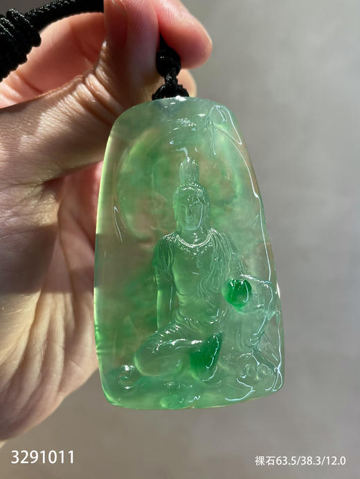 玻璃种艳绿观音挂坠【3291011】具体价格微信咨询 商品图2