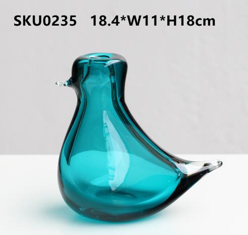 简约轻奢摆件小鸟琉璃花瓶北欧创意水培插花客厅装饰迷你小摆件 商品图5