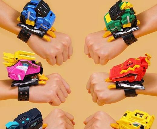 双12抢先购！【形态变换！召唤战甲】正版迷你特工队儿童裂变手表玩具，金刚召唤器超级恐龙力量变形手表，时间调整 液晶显示屏 易拆卸、炫酷外观 商品图0