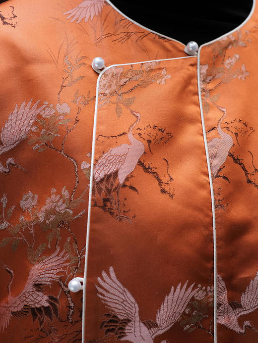 盛唐牡丹 |宋锦闲云野鹤偏襟夹棉外套 (夹棉) 商品图3