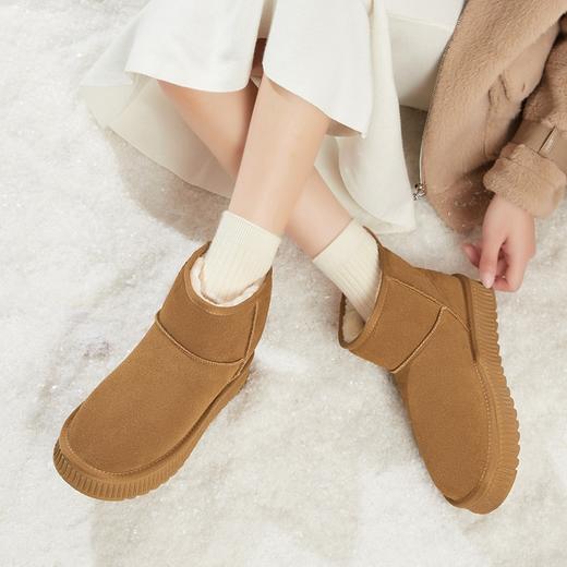 ZHR雪地靴女2023冬季新款加绒加厚短筒面包棉鞋保暖防滑学生短靴 商品图2