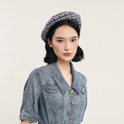 谜底贝雷帽女2024春新款复古文艺气质格纹出街帽子女士241MQ0406 商品图2