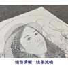【大彩图】盘虎杰工笔画白描底稿圆形小品现代人物高清打印稿HJ35 商品缩略图4