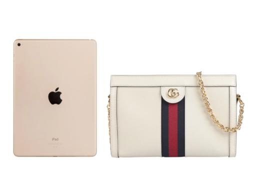 【新品到仓特惠秒】Gucci 古驰 女士经典三色条双G LOGO 荔枝纹牛皮淡金链肩背包斜背包 11741 商品图11