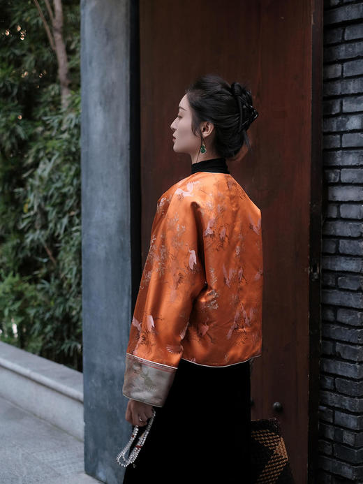 盛唐牡丹 |宋锦闲云野鹤偏襟夹棉外套 (夹棉) 商品图8