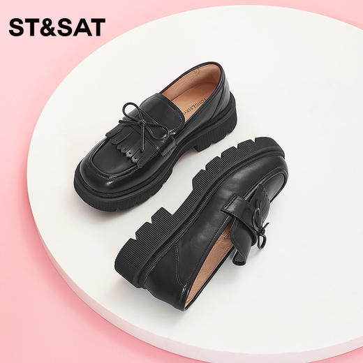 菲伯丽尔英伦风流苏舒适厚底乐福鞋FB33111049 商品图1