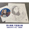 【大彩图】盘虎杰工笔画白描底稿圆形小品现代人物高清打印稿HJ35 商品缩略图1