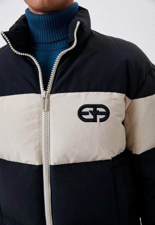 E.7 黑米拼色立领厚羽绒服外套 YR142 商品图0