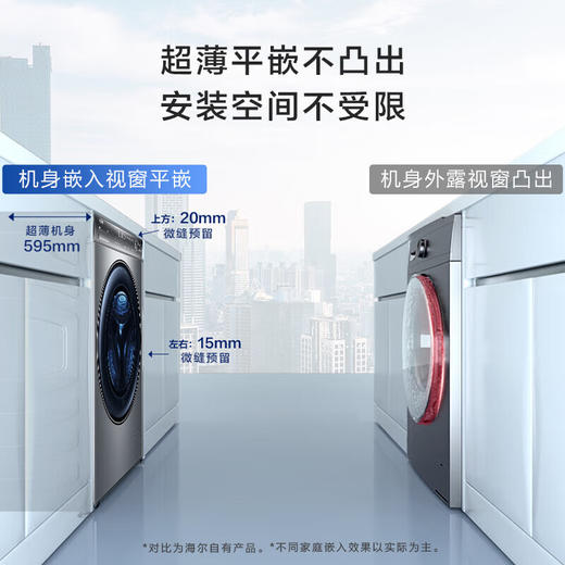 【精华洗直驱176】海尔超薄10kg滚筒洗衣机全自动 紫外除菌XQG100-BD176PLUSLU1【376相似款】 商品图6