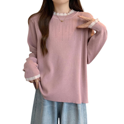 秋冬大码女装针织衫上衣】时尚搭配洋气内搭 宽松百搭长袖打底衫 商品图4