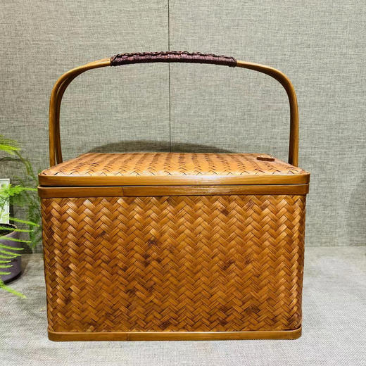 长方形大号竹编提篮 商品图0