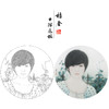 【大彩图】盘虎杰工笔画白描底稿圆形小品《阳光灿烂的季节》现代人物高清打印稿HJ30 商品缩略图0