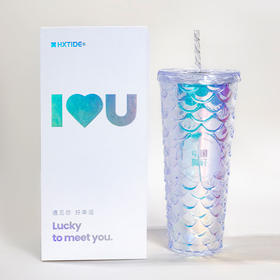 HX限量鱼麟杯星巴克同款潮流时尚炫彩杯/S723350009102