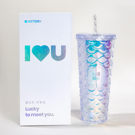 HX限量鱼麟杯星巴克同款潮流时尚炫彩杯/S723350009102 商品图0