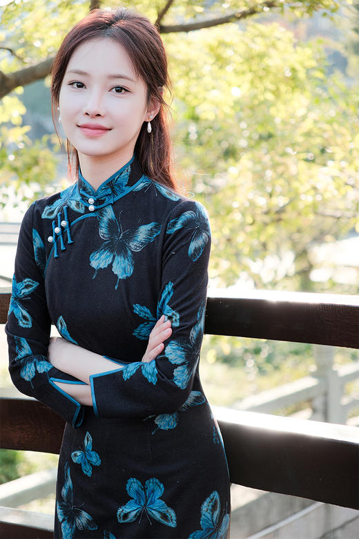 逸红颜明月优选#『梦瑶』珍珠扣磨毛针织旗袍， 冬季旗袍也能穿的很出尘！ 商品图8