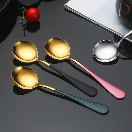 高颜值网红不锈钢3号圆勺咖啡勺圆头勺家用勺甜品勺可爱圆勺 商品图3