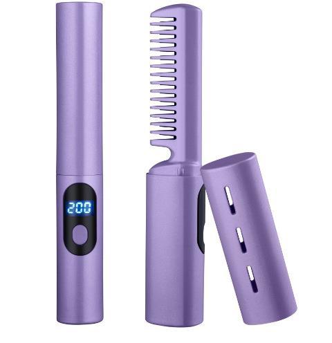 新款懒人直发梳无线直发器小型USB充电便携旅行卷直两用神器 商品图2