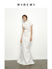 HIDEMI 立体裁剪斜肩式礼服连衣裙 黑色/白色 商品缩略图1