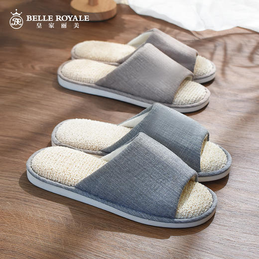 男女款棉麻透气吸汗健康亲肤情侣款拖鞋PS20818/PS20819 商品图1