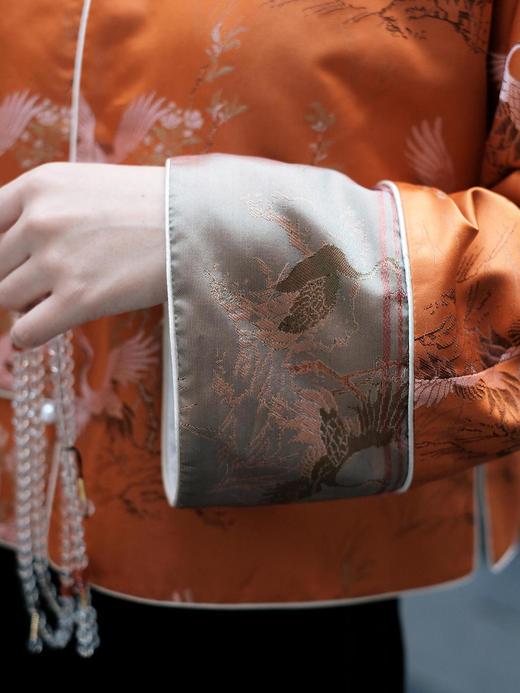 盛唐牡丹 |宋锦闲云野鹤偏襟夹棉外套 (夹棉) 商品图4