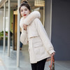 HRWA35209 宽松显瘦派克服女2023冬上新加厚加绒连帽防风拼接外套可拆卸毛领 商品缩略图1
