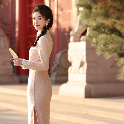 年轻款少女长袖，加厚修身日常新中式旗袍YT-2707 商品图2
