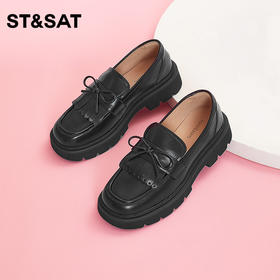 菲伯丽尔英伦风流苏舒适厚底乐福鞋FB33111049