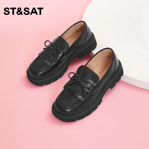 菲伯丽尔英伦风流苏舒适厚底乐福鞋FB33111049 商品图0