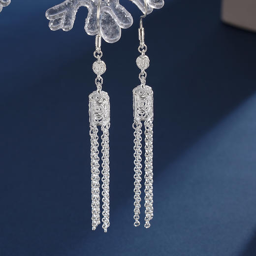 子佩集S990银【慕寒风行】耳环【QFES032】2312 商品图1