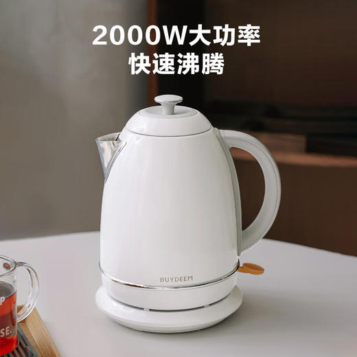 北鼎（Buydeem）炫彩304不锈钢家用电水壶全自动断电调温热水壶烧水器[K640C]雪地白大容量1.7L 商品图3