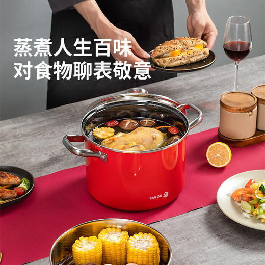 卓培 法格 FG-HHD22ZZG 红典系列珐琅蒸煮锅 商品图4