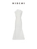 HIDEMI 立体裁剪斜肩式礼服连衣裙 黑色/白色 商品缩略图9